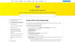Create a Filter - Snapchat Support