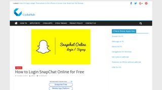 SnapChat Online Login for Free - How to Guide | Cydiahub.com
