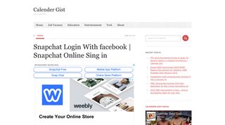 Snapchat Login With facebook | Snapchat Online Sing in - Calender Gist