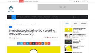 Snapchat Login Online (100 % working without Download) - TechCovet