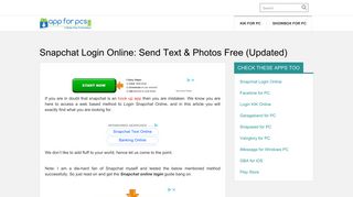 Snapchat Login Online: Send Text & Photos Free (Updated)
