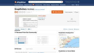 SnapDollars Reviews - 17 Reviews of Snapdollars.com | Sitejabber