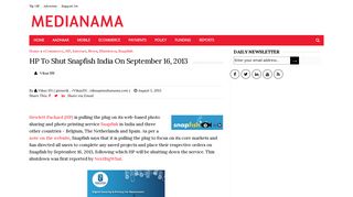 HP To Shut Snapfish India On September 16, 2013 - MediaNama