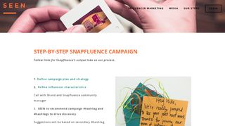 Snapfluence Campaign Steps — SEEN | Inspiring. Individual. Influence.