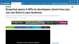 Snapchat opens 4 APIs to developers, here's how you can use them ...