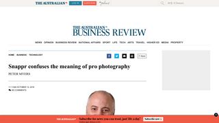 Snappr confuses the meaning of pro photography - The Australian
