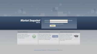 Market Snapshot Control Panel Login