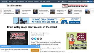 Grain Valley snaps meet records at Richmond - News - Examiner ...