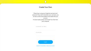 Snapchat account - Log In • Snapchat