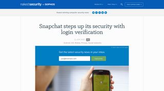 Snapchat steps up its security with login verification – Naked Security