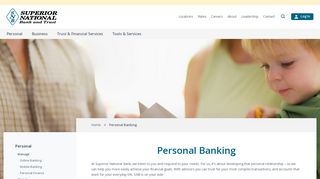 Personal Banking | Superior National Bank & Trust