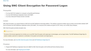 Using SNC Client Encryption for Password Logon - SAP Help Portal