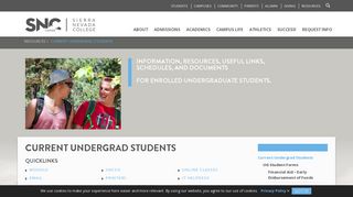 Current Undergrad Students | Sierra Nevada College