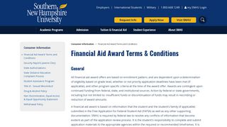 Financial Aid Award Terms and Conditions | SNHU