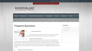Frequent Questions - Snider-Blake