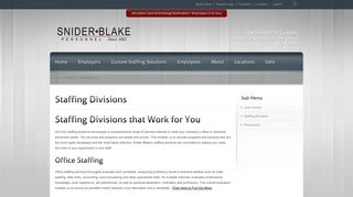 Staffing Divisions - Snider-Blake