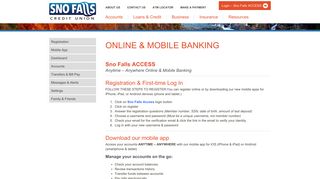 Sno Falls ACCESS - Sno Falls Credit Union