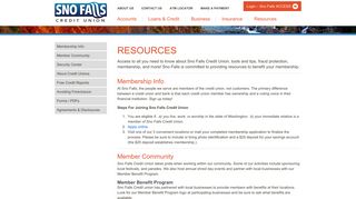 Resources - Sno Falls Credit Union