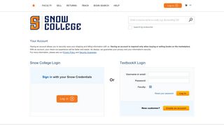 Account Login - Snow College Online Bookstore