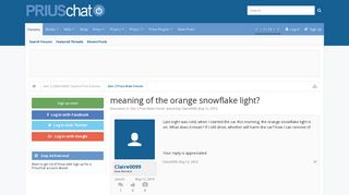 meaning of the orange snowflake light? | PriusChat