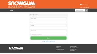 Create a new account - Snowgum Shop