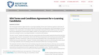SOA Terms and Conditions Agreement for e-Learning Candidates | SOA