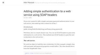 Adding simple authentication to a web service using SOAP headers ...