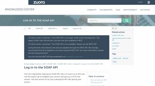 Log in to the SOAP API - Zuora