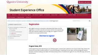 SOAR Registration | Student Experience Office - Queen's University