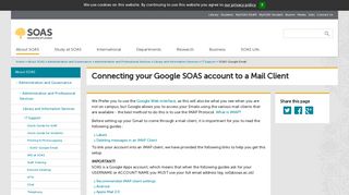Connecting your Google SOAS account to a Mail Client: SOAS