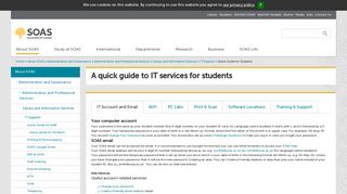 A quick guide to IT services for students: IT Support: SOAS