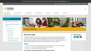 Jobs for students: Full-time jobs, Careers Service, SOAS, University of ...