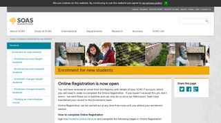 Online Registration is now open | SOAS University of London