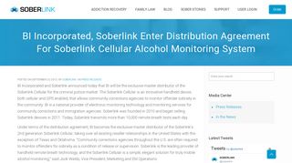 BI Incorporated, Soberlink Enter Distribution Agreement