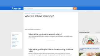 Where is sobeys elearning - Answers
