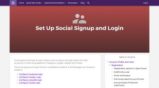 Set Up Social Signup and Login | Open Social Help documentation