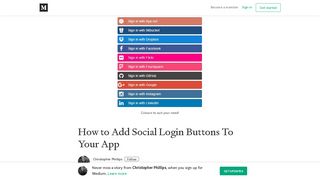 How to Add Social Login Buttons To Your App – Christopher Phillips ...