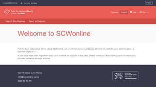 Welcome to SCWonline · SCW Portal