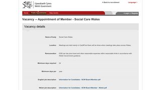 Appointment of Member - Social Care Wales - Welsh Government