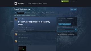 Social Club login failed, please try again :: Grand Theft Auto IV ...