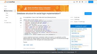 Database structure for social login implementation? - Stack Overflow