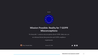 Mission Possible: Reality for 7 GDPR Misconceptions - Auth0