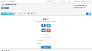 Bootstrap Snippet Social network login using HTML CSS