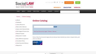 Online Catalog - Social Law Library