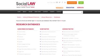 Databases - Social Law Library