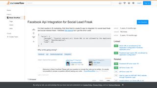 Facebook Api Integration for Social Lead Freak - Stack Overflow