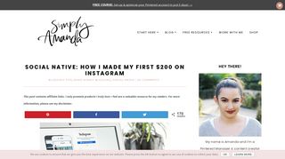 Social Native: How I Made My First $200 On Instagram • Simply Amanda