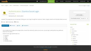 Moodle plugins directory: Elcentra Social Login