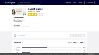 Social Quant Reviews | Read Customer Service Reviews of ... - Trustpilot