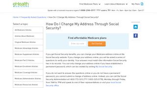 How do I change my address through Social Security? - Medicare FAQs